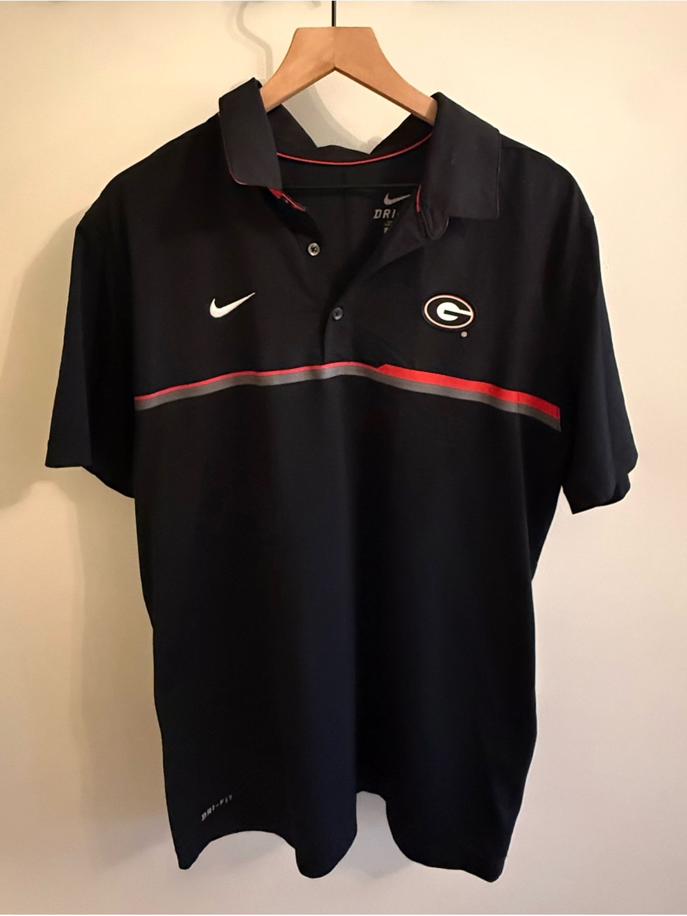 Nike Georgia Bulldogs UGA Dri-FIT Black Performance Polo Men’s Large